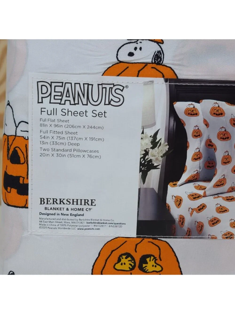 Peanuts Full Sheet Set With Snoopy Pumpkins Halloween Design Fall